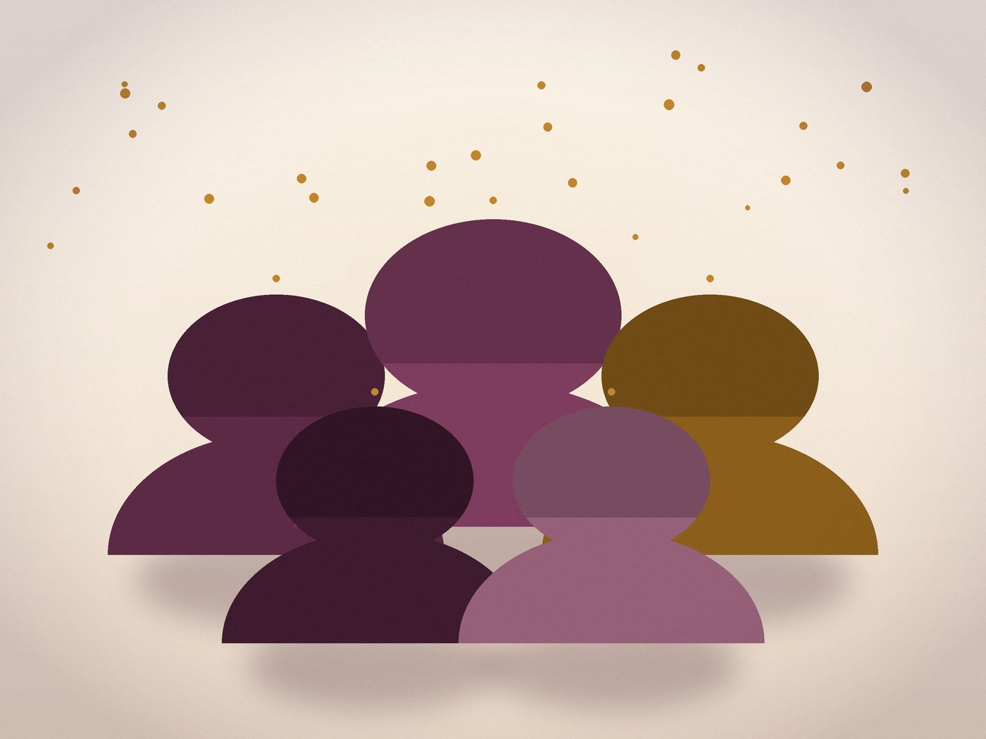 A connected community of women professionals with linked nodes and conversation bubbles